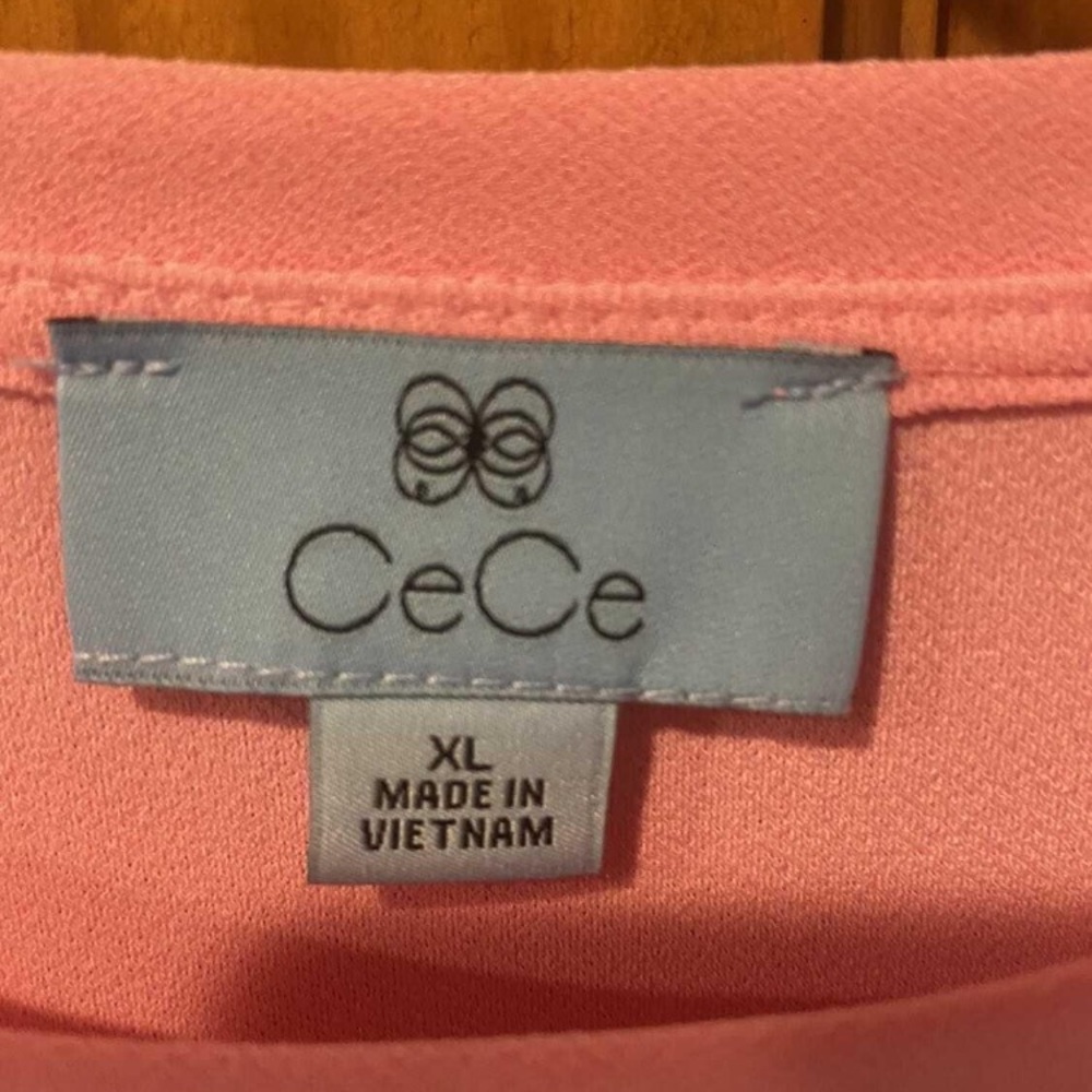 NWT! CeCe Women's Pink Textured Sleeve Top Sz xl - Picture 3 of 4